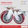 Rodízio de poliuretano resistente, roda de 4/5/6/8 polegadas, freio de roda universal biaxial mudo, rodízio de carrinho