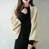 Xale capa de alta qualidade para mulheres com mangas de morcego, casaco casual outono e inverno estilo cheongsam, cardigã suéter de tricô