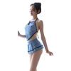 Lencería Erótica de Talla Grande con Entrepierna Abierta, No Hay Necesidad de Quitarla, Banda Transparente para el Vientre, Sexy y Atractiva, Apasionado Conjunto de Cheongsam Estilo República de China