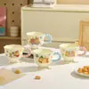 Caneca de Café da Manhã de Menina de Desenho Animado com Coração e Alça de Contas Taça de Vidro Caneca Cerâmica de Escritório Caneca Vermelha Caneca de Alto Valor Estrela