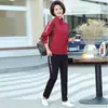 Traje Deportivo de Mamá para Mujer Primavera y Otoño Ropa Deportiva para Mujeres de Mediana Edad Conjunto Casual de Dos Piezas Nuevo Estilo Algodón 2024