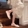 Sapatilhas Ballet com Laço Francês com Saia Fada Corte Baixo Sapatos Únicos Femininos 2026 Nova Primavera Outono Solado Macio Sapatos para Dirigir
