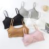 Ropa interior de una pieza con copa fija, de algodón, con espalda en U, sin aros de acero, antiderrames, para envolver el pecho y sin tirantes para mujer