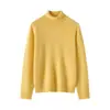 Suéter de Cashmere Feminino Baicaierong Outono/Inverno 2026 com Gola Alta, Design Versátil, Tricô de Lã Cashmere