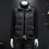 Produtos Europeus 2025 Inverno Novo Colete Masculino de Alta Qualidade 90% Penugem de Pato Branco Colete Tendência Bordado com Gola Alta