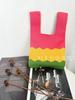 Nova bolsa de tecido voador bolsa de malha feminina saco de balde de lã japonês e coreano estilo All-match Hand-carried Casual Tote Bag Lunch Bag