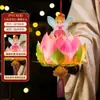 Festival de Mediados de Otoño Dibujo Animado Linterna de Loto Niños Hecho a Mano Paquete de Materiales DIY Bolso Estilo Antiguo Conejo Luminoso Linterna de Loto