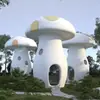 Gran Cenador con Forma de Paraguas de Acero Inoxidable, Pabellón Hongo de Parque, Estructura de Pabellón Nube Pétalo, Escultura de Árbol Paisajística