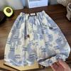 Calças Casuais de Verão para Meninos e Meninas Bebê Elegante Infantil Moderna Estilo Coreano Desenho Animado Letra Jogger Calças Esportivas Mosquito