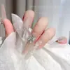 Accesorios para Uñas: Producto Terminado Apilado con Circonita Blanca Cuadrada Acabado Diamante, Bola de Diamante Hecha a Mano, Decoración Brillante Huevo de Paloma de Ángulo Recto Completamente Diamantada