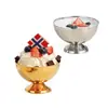 Copo Criativo Moderno de Sorvete em Aço Inoxidável, Tigela para Raspadinha, Tigela de Salada, Tigela Dourada para Smoothie, Venda Quente Transfronteiriça Tigela de Sobremesa Estilo Coreano