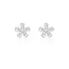 Pendientes de Zirconia Copo de Nieve con un Ambiente Dulce y Elegante, Aretes Pequeños de Flor Coreanos Dongdaemun, Pendientes de Flor de Diamante Brillante de Cristal para el Año Nuevo