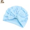 Gorro de punto con lazo grande y plisado para bebé, suave, para otoño e invierno, comercio electrónico transfronterizo, suministro de alta calidad.