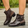 Comercio electrónico transfronterizo, talla grande, nueva colección otoño/invierno 2026, botines de tacón grueso para mujer, estilo europeo y americano, modernos y casuales, botas de moda versátiles