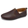 Sapatos de couro plus size transfronteiriços tamanho 49 sapatos de feijão respiráveis masculinos primavera primeira camada de couro bovino um pedal sapatos de couro oco tamanho 47