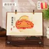 Calendario de escritorio personalizado estilo chino de acrílico y madera, decoración de escritorio de oficina con ilustraciones estilo chino, set de caja de regalo 2027