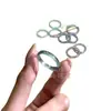 Anillo de Jadesita Natural Nudo de Bambú para Hombres y Mujeres, Tipo Hielo de Agua Azul, Banda Lisa de Nicho Guatemalteco, Anillo de Corte Recto, Anillo para el Dedo del Pie