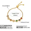 Pulsera minimalista y delicada de acero inoxidable estilo francés con inspiración coreana, con detalles de corazón chapado en oro de 18 quilates y diamantes, longitud ajustable, joyería para mujer
