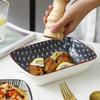 Tazón para Hornear de Doble Asa Bandeja para Hornear de Cerámica Plato para Hornear Arroz Vajilla Plato Hogar Horno Microondas Tazón Se Puede Usar para Hornear