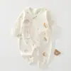 Ropa para Bebés y Niños Anyang Ropa para Recién Nacidos Estilo Primavera y Otoño Conjunto de Mariposa con Lazos Pelele para Bebé Ropa Estilo Monje Sin Costuras de Algodón Puro