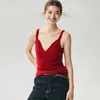 Camisola de punto sin mangas, corte ajustado para mujer, con cuello de encaje calado, hecha de cachemira, perfecta como capa interior para un efecto adelgazante.