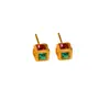 Brincos Coloridos Pequenos de Cubo de Açúcar para Mulheres, Design de Nicho, Brincos Compactos e Exquisitos, Sensação de Luxo Leve e de Alta Qualidade, Brincos com Pino de Prata 925 para Mulheres