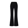 Ropa de Mujer Transfronteriza al Por Mayor Estilo Europeo y Americano 2025 Otoño Nuevo Estilo Hermosos Pantalones Casuales Acampanados Micro Elásticos Altos Cruzados para Mujer Color Puro