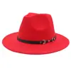 Sombrero de copa de estilo europeo y americano transfronterizo Sombrero de jazz de caballero Sombrero de fieltro para abrigo Sombrero de ala ancha de color sólido de moda