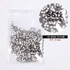 Taladro para uñas de diamante plano pequeño redondo flash blanco transparente rhinestone de cristal super flash accesorios de diamante redondo para uñas al por mayor