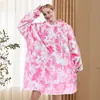 Bata de casa transfronteriza estilo capa, poncho absorbente de franela con capucha, bata gruesa con capucha, personalizable