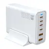 Cargador de nitruro de galio multipuerto de 200W, disponible en negro y blanco, con carga rápida PD, adecuado para escritorio de oficina y dispositivos digitales