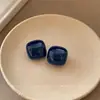 Pendientes cuadrados de plata Dopamina con gota de aceite, moda niche de alta gama, pendientes sencillos y elegantes, pendientes de temperamento de lujo ligero únicos