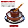 Tigela de barro vintage restaurante tigela de tempero de restaurante tigela redonda branca cozida no vapor tigela de macarrão de grés louça comercial Fazenda