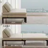 Sofá Vintage de Madeira Maciça Estilo Francês para Sala de Estar, Apartamento Pequeno, Varanda, Sofá-Cama Individual Dobrável, Dupla Utilização