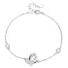 Pulseira de borboleta de prata esterlina 925 com pérolas e estilo feminino, pulseira de borboleta doce da moda, estilo elegante e de alta qualidade, joias de prata