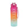 Tetera de plástico con degradado Amazon espejo cruzado comercio electrónico degradado exterior esmerilado 750ml taza de agua deportiva portátil ins
