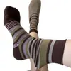 Meias Femininas Estilo Japonês Versáteis de Retalhos Listradas de Cano Médio para Primavera e Verão Versão Coreana Ins Marrom Floral Retrô