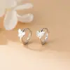 Prata de Lei S925 Nalan Exquisito e Simples Estilo Ins Nicho Design Elegante Borboleta Gelo Quebrado Clipe de Orelha M07412