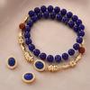 Collar de perlas Lingote de oro Hebilla Azul oscuro Piedra Punta Cuentas Accesorios de bricolaje Conexión de bobina manual Hebilla Pasador Varilla Prensa Hebilla