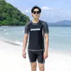 Traje de baño talla grande Traje de baño para hombre Adulto Dividido Talla grande Bañador de cinco puntos Traje de protección solar Traje de baño para hombre de playa