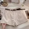 Shorts casuales de verano 2026 para mujer, nuevos, de tiro alto, versátiles, adelgazantes, de pierna recta, pierna ancha, línea A, de tres cuartos
