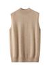 Otoño e Invierno medio cuello alto cachemira chaleco de punto para mujer camiseta interior chaleco para exterior lana tirantes top sin mangas