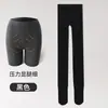 Pantalones de algodón de compresión gris oscuro para mujer, cintura plana, rayas verticales, primavera, otoño e invierno, forrados de felpa, leggings gruesos, pantimedias, artefacto para cubrir las piernas