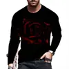 2026 Nova Europeia Americana Transfronteiriça Diária Casual Rosa Estampa Digital 3D Camiseta Masculina Primavera Outono Manga Longa Roupa Masculina