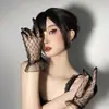 Novas luvas de renda para mulheres, vestido de noiva adulto, branco com preto, mangas de performance lolita, estilo fofo japonês JK