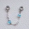 Pulseira de Flor Borboleta Banhada a Cobre Prata de Luxo Leve Corrente de Segurança DIY Pingente de Zircônia Borla Micro Embutida Acessórios