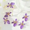 Set de Joyería Transfronterizo Europeo y Americano: Conjunto de Collar, Aretes, Pulsera y Anillo de Flor Multicapa con Goteo de Aceite, Accesorios para Manos, Pulsera