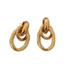 Brincos Minimais Geométricos Ovais Agulha de Prata Moda Luxo Leve Temperamento Brincos de Tarraxa Nicho High-End Personalidade Brincos Atacado