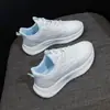 Grulla de Almohada Blanca 2026 Nuevas Ligeras Antideslizantes Marca Zapatos de Mujer Transpirables Estilo Coreano Para Correr Suela Suave Malla Flyknit Tenis Casuales