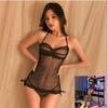 Lencería Sexy, Coqueteo Sexy, Caliente Gasa Suave Transparente Halter Falda con Tirantes, Pasión Descubierta, No Necesita Quitarse, Entrega al Mayoreo